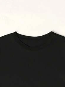 Women's Short-Sleeved T-Shirt With A Round Neck, Graphic Print Of Hands And Text, Urban Casual Style, Suitable For Everyday Wear, Casual Outings, Weekends, And Vacations, Ideal For Spring And Summer. Domestic Shipping Available In Mexico. - 黑色 - 查看 4