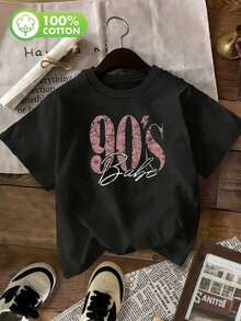 1 Piece Of Women's Summer T-Shirts, Printed, Fashionable, Casual, Comfortable, And Simple Summer Wear. Pure Cotton T-Shirts. Black 180g 100% Cotton - 黑色 - 查看 7