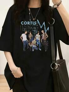 1 Piece Al-Hadar Women's T-Shirt - Cultural T-Shirt In Arabic, Soft Cotton, Loose Fit, Short Sleeve, Round Neck, Casual, 180g, 100% Cotton - 黑色 18 - 查看 1
