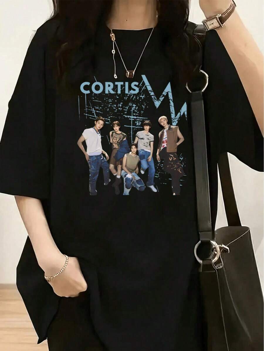 1 Piece Al-Hadar Women's T-Shirt - Cultural T-Shirt In Arabic, Soft Cotton, Loose Fit, Short Sleeve, Round Neck, Casual, 180g, 100% Cotton - 黑色 18 - 查看 1