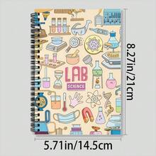 1 本科学主题螺旋笔记本 | 横格内页，彩色实验室设备插图，耐用的办公学习用品，教师和学生的理想之选，优质纸张，坚固的封面，教育装饰，线圈装订横格笔记本，适合记笔记、备忘录等。 - G - 查看 8