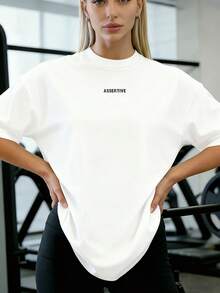 Women's Quick-Drying Short-Sleeve T-Shirt For Yoga And Pilates - Breathable Crew Neck Workout Top, Ideal For Running, Gym And Casual Wear - Sports T-Shirt (Medium Elasticity Fabric) - 白色 - 查看 1