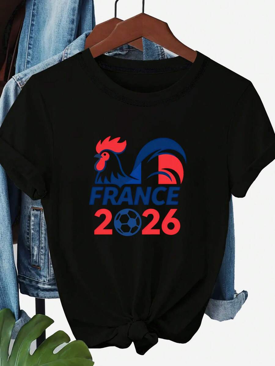 Women's Gallo FRAN 2026 Short Sleeve Crew Neck Football Logo T-Shirt - A Perfect Choice For Feminine Fashion And Comfort. - 黑色 - 查看 1