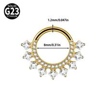 1 chiếc khuyên tai hình vuông bằng titan G23 đính đá Zirconia, khuyên tai Daith có bản lề, khuyên tai hình chữ nhật đính đá Zirconia dùng cho vách ngăn mũi, khuyên tai Tragus, Helix và sụn tai. - Như thể hiện trong hình ảnh - Xem 14