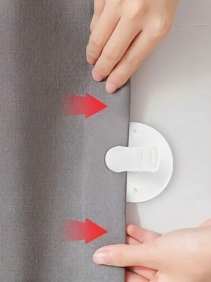 2 kẹp rèm tắm, tấm chắn gió và chống bắn nước cho rèm tắm, giá đỡ tấm chắn gió và chống bắn nước có keo dán. - trắng - Xem 1