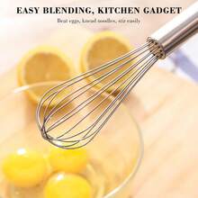 1pc/3pcs (Small + Medium + Large) Stainless Steel Egg Beater, Mini Kitchen Tool For Whipping Eggs And Cream, Also Suitable For Cake Baking - Bạc - Xem 6