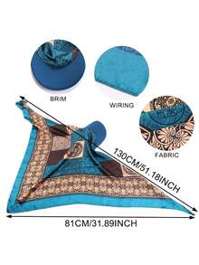 Mũ lưỡi trai in họa tiết bằng vải satin, mũ che nắng ngoài trời. - khăn trùm đầu - Xem 2