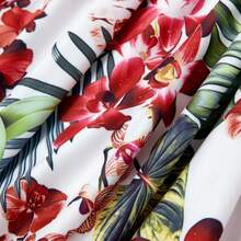 PatPat Family Matching Floral Print Outfits Tropical Print Spaghetti Strap Body-Con Dress For Mom & Daughter, Color-Blocked T-Shirts For Dad & Son Perfect For Summer Vacations & Family Photos - 紅色 - 查看 7