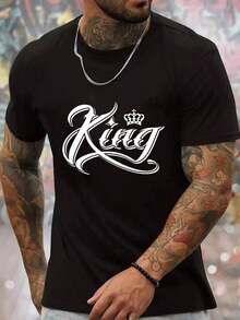 Men's Short-Sleeved T-Shirt With  Summer Print - 黑色 - 查看 8
