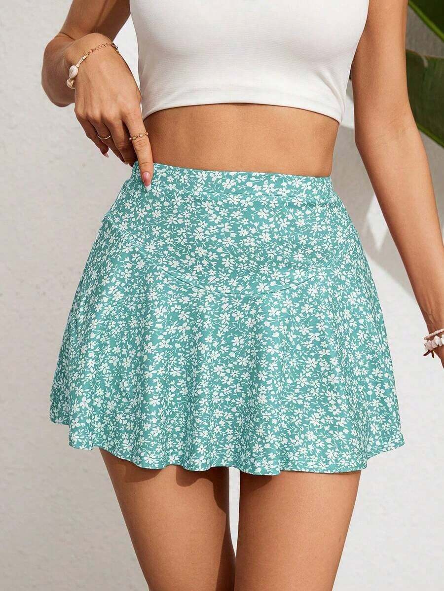 Falda floral para tiempo libre para mujer - Multicolor - Ver 1