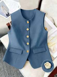 Camiseta sin mangas casual para mujer de talla grande, adecuada para fiestas, reuniones, calle, estilo chino, resort, Día de San Patricio, Pascua, Día de San Valentín, Acción de Gracias, Navidad, cómoda, versátil, estilizadora, primavera/verano, Dí - Niebla azul - Ver 1