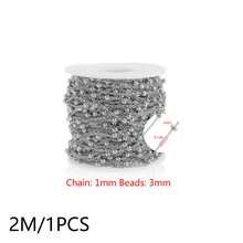 2米304不锈钢镀18K金珠链，带珠珠的球链，适用于DIY珠宝制作 - 鏈條 - 查看 8