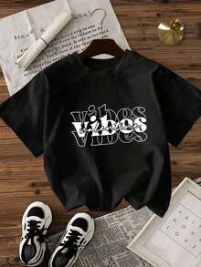 Camiseta de mujer de corte holgado, disponible en y blanco, con estampado gráfico, estilo casual de streetwear, tops de verano para mujeres, camisetas gráficas, tops cortos para mujeres, tops para mujeres, ropa vintage de algodón, ropa linda de, atuendo de Navidad para mujeres, vestidos elegantes de mujer, camisetas de verano, tops gráficos, atuendos de verano para mujeres, camisetas gráficas, tops cortos para mujeres, tops para mujeres, ropa linda de algodón vintage de, atuendo de Navidad para mujeres, vestidos elegantes de mujer, blusas para mujeres, tops de verano, camisetas gráficas, atuendos de verano para mujeres, camisetas gráficas, tops cortos para mujeres, tops para mujeres, ropa linda de algodón vintage de, atuendo de Navidad para mujeres, vestidos elegantes de mujer, blusas para mujeres de gimnasio, tops de Navidad desinfectantes. Adecuado para primavera, verano y otoño - Negro - Ver 2