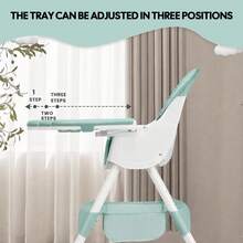 3 In 1 Baby Products, Foldable And Portable, Very Suitable For Outdoor Dining And Play. The Foldable Seat Is Equipped With A Five-Point Pressure Fixing Device And A Double Plate. - màu xanh lá - Xem 3