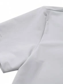 TECTOP 男士夏季 Polo 衫，透氣跑步短袖，適合戶外健身 T 恤，3 色運動款 - 淺灰色 - 查看 7