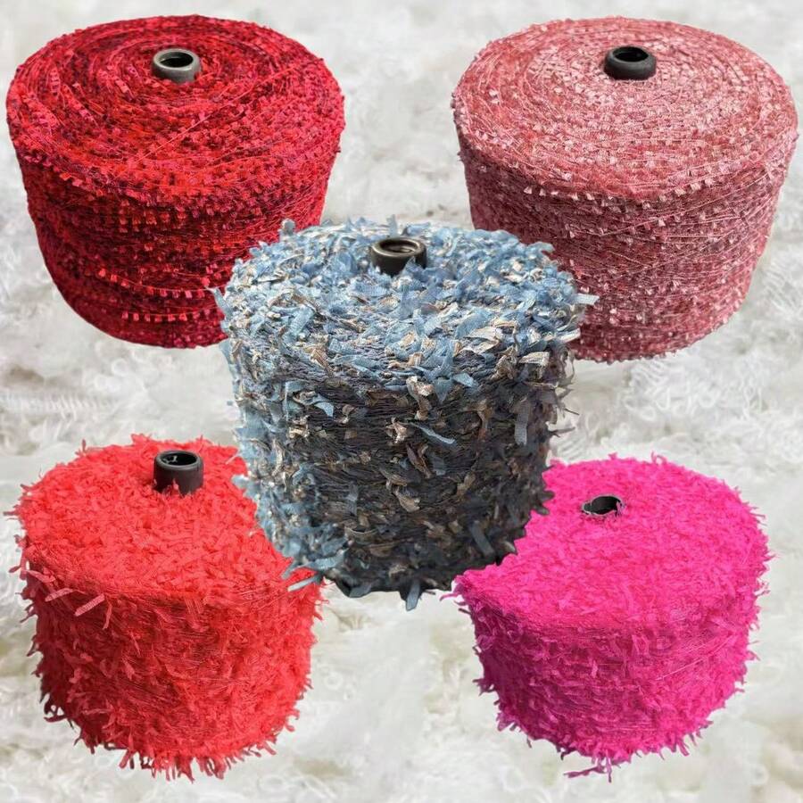 100g Sợi len cao cấp, chất liệu vải tweed dày dặn, thích hợp để tự làm túi xách, áo len và các dự án đan móc khác. - Si mê - Xem 1