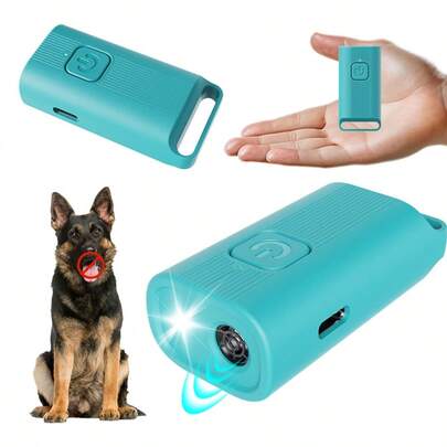Máy đuổi chó bằng sóng siêu âm mini sạc được, thiết bị chống sủa cầm tay có đèn LED báo hiệu, dụng cụ huấn luyện chó.