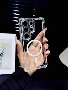 Shockproof Magnetic Transparent Magnetic Suction Phone Case, Compatible With Samsung S26/25/24/23/22/21 PLUS And Ultra, Etc., Stylish And Personalized Non-Slip Protective Case - Clear - View 10