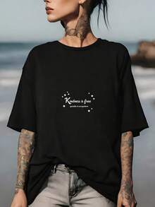 <Buenas acciones no tienen precio>Camiseta suave de 180G - El regalo perfecto para familiares y amigos, transmite alegría y positividad, es la ropa ideal para reuniones de empresa y actividades de team building, unisex, súper cómoda para el uso diario. - Negro - Ver 7