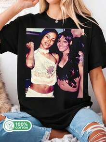 & Lisa Lopes 90s Legends Photo Tee, Black Cotton T-Shirt, Hip-Hop Fan Merch - Black - View 1
