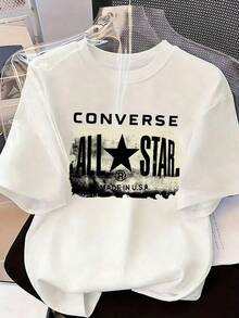 All Star T-Shirt With Vintage Distressed Design,  Short-Sleeve T-Shirt For Spring/Summer 2026, Made In Mexico, 180 Grams. Cartoon Print, Couple Design, Suitable For Indoor Or Outdoor Wear. Crew Neck, Unisex, Ideal For Office And Leisure. One-Pack. - WH-P631577SLNDXZGY622 - 查看 2