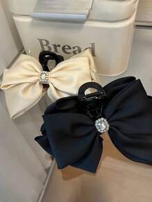 New Arrival Elegant Square Rhinestone Big Bow Hair Claw Barrette Hair Accessory - Multicolor - View 2