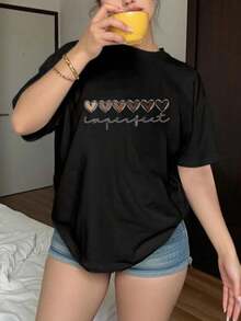 New Short-Sleeved, Crew-Neck Sports T-Shirt In Solid Colors For All Seasons, With A Casual, Fitted Style That's Easy To Mix And Match. A Stylish And Modern Garment With Pleats, Ideal For Everyday Wear And Outdoor Activities, Suitable For All Seasons. - 黑色 - 查看 9