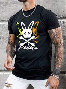 100% Pure Cotton, Breathable And Gentle On The Skin. Classic Crew Neck Design, Slim Fit, And Flattering For All Body Types. Fashionable Print With A Minimalist Style And High-Quality Finish. Unisex Design Perfect For Matching Outfits, Ideal For Everyday Wear, Dates, Leisure, And Streetwear – Versatile And Timeless. - 黑色 - 查看 2