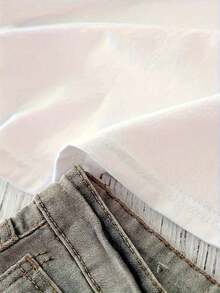 1 pieza de camisetas nuevas para mujer, siempre tenemos camisetas estampadas de cuello redondo para verano y vacaciones en la playa, camisetas casuales de manga corta para mujer, ropa de mujer, camiseta de cuello redondo de corte holgado. - Blanco - Ver 5