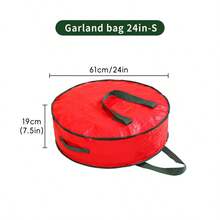 1pc Foldable Christmas Wreath Storage Bag, Portable Waterproof Round Organizer Bag With Handle - Multicolor - View 13