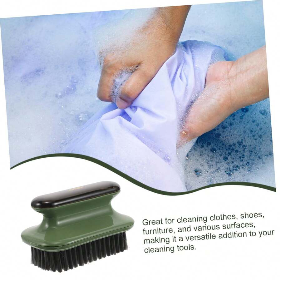 Two-Tone Long Handle Soft Bristle Cleaning Brush, Multi-Purpose Household Shoe & Laundry Scrubber Brush Set, Ergonomic Extended Long Labor-Saving Handle Design, Dense Soft Moderate Hardness Bristles Not Damage Fabric Surface, Deep Decontamination Stain Removal Easily Clean Dirt Grime, Multi-Functional Versatile Scrubbing Tool Ideal For Sneakers Leather Shoes Casual Shoes Washing, Clothing Laundry Stain Scrubbing, Bathroom Tile Gap, Kitchen Sink And Household Daily Surface Cleaning Use - A - Xem 1
