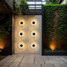 Solar Powered Small Ceramic Pot Mandala Flower Wall Light Outdoor Garden Lamp Waterproof Warm White LED Suitable For Yard Lawn Park - Mandala Wall Lamp - View 6