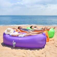 1 pieza Sofá cama inflable rápido y portátil, sillón inflable ligero y resistente al agua para uso en tierra y agua, fácil de almacenar, sofá inflable para playa, camping, piscina, picnic y viajes - Multicolor - Ver 10