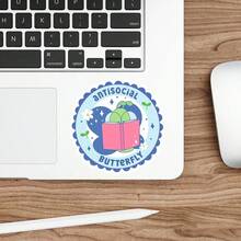1 Stück Anti-Sozial Schmetterling Aufkleber, Aufkleber für Laptops, Wasserflaschen, Planer, Notizbücher, Kindles und für alle, die sozial selektiv, emotional müde oder einfach gerne alleine sind - Verschiedenfarbig - Übersicht 6