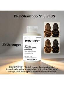 3 PLUS Complete Repair Conditioning 3-Minute Pre-Shampoo Conditioning To Immediately Repair Hair Damage For Softer, Stronger Hair For Coily, Curly, Straight, And Wavy Deep Hair Care Pre Shampoo Care Cream Maintain Hair Shine, Care For Curly/Straight - 1 PCS - View 8
