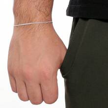 Pulseira Fininha Masculina Banhado A Prata 925 - 21 cm - Visão 7