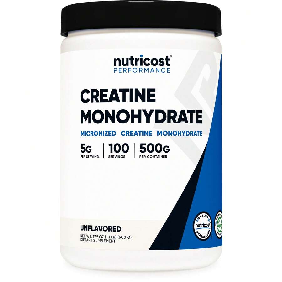 Nutricost Creatine Monohydrate Micronized Powder 500g (100 Servings) - Unflavored, Gym Essentials For Women & Men - Others - View 1