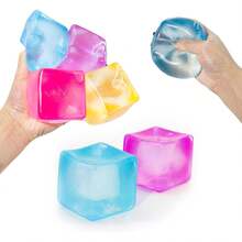 Premium Big Block Cube ,Ice Cube Squishies Toys,Durable, Slow-Rebound Fingertip Exquisite Spherical Ice Cube With BoxGift-Ready (Blue) - Pink - View 4