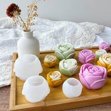 3D Rose Mold, Small/Medium/Large Rose Flower Mold For Candle Making, Silicone Rose Shaped Candle Mold Set - Suitable For Scented Candles, Gypsum, Floral Gypsum, Fragrance Stone And Handmade Soap Crafts | Romantic Rose Decor Mold, Ideal Gift For DIY Hobbyists And Valentine's Day Decoration - Roses - View 3