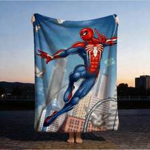 1pc S-Pider-Man Print Blanket,Retro Cartoon Style Throw Blanket,Cartoon Character Printed Blanket,All-Season Universal Nap Blanket,Character Home Decor Blanket,Modern Fashion Gift Suitable For Home Bedroom Bed Sofa Office Lunch Break Cover Picnic Blanket - Nhiều màu - Xem 1