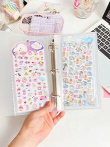 1pc Portable Transparent Loose-Leaf Binder, Can Also Be Used As Transparent Sticker Book, Sticker Album, Photo Storage Bag, Photo Album, Budget Planner, Office Supplies - A - View 7