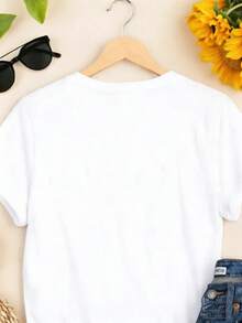 Elegant Casual Women's T-Shirt With Print And Round Neck, Suitable For Spring And Summer, Vintage T-Shirt For Everyday Wear, A Perfect Gift For Him, Shipped From A Local Warehouse In The USA, A Great Choice For The Holidays. - 黑色 - 查看 3