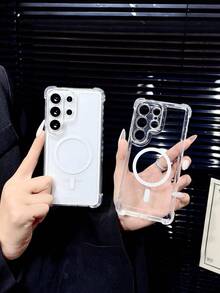 Shockproof Magnetic Transparent Magnetic Suction Phone Case, Compatible With Samsung S26/25/24/23/22/21 PLUS And Ultra, Etc., Stylish And Personalized Non-Slip Protective Case - Clear - View 11