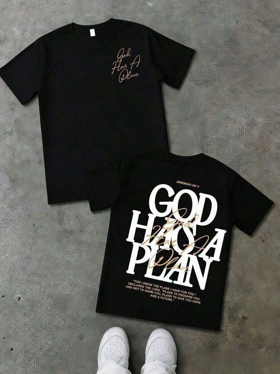 Premium Unisex Casual T-Shirts With "GOD'S ART ON DISPLAY" Print, Customizable Graphic Tees For Men - Men's T-Shirts. Casual And Stylish Short-Sleeved T-Shirts For Summer, Made Of 100% Cotton. The Most Popular Top For Men. - 黑色 2 - 查看 1