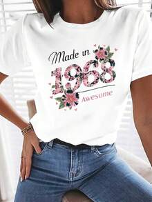 Women's Pure And Comfortable "Floral Years" T-Shirt Made In 1968 - White - View 1