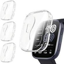 3 piezas Protector de pantalla & Funda protectora para Bip 6, borde de TPU suave con recubrimiento electrolítico, cobertura completa antiarañazos, funda de reloj - 3 transparentes - View 1