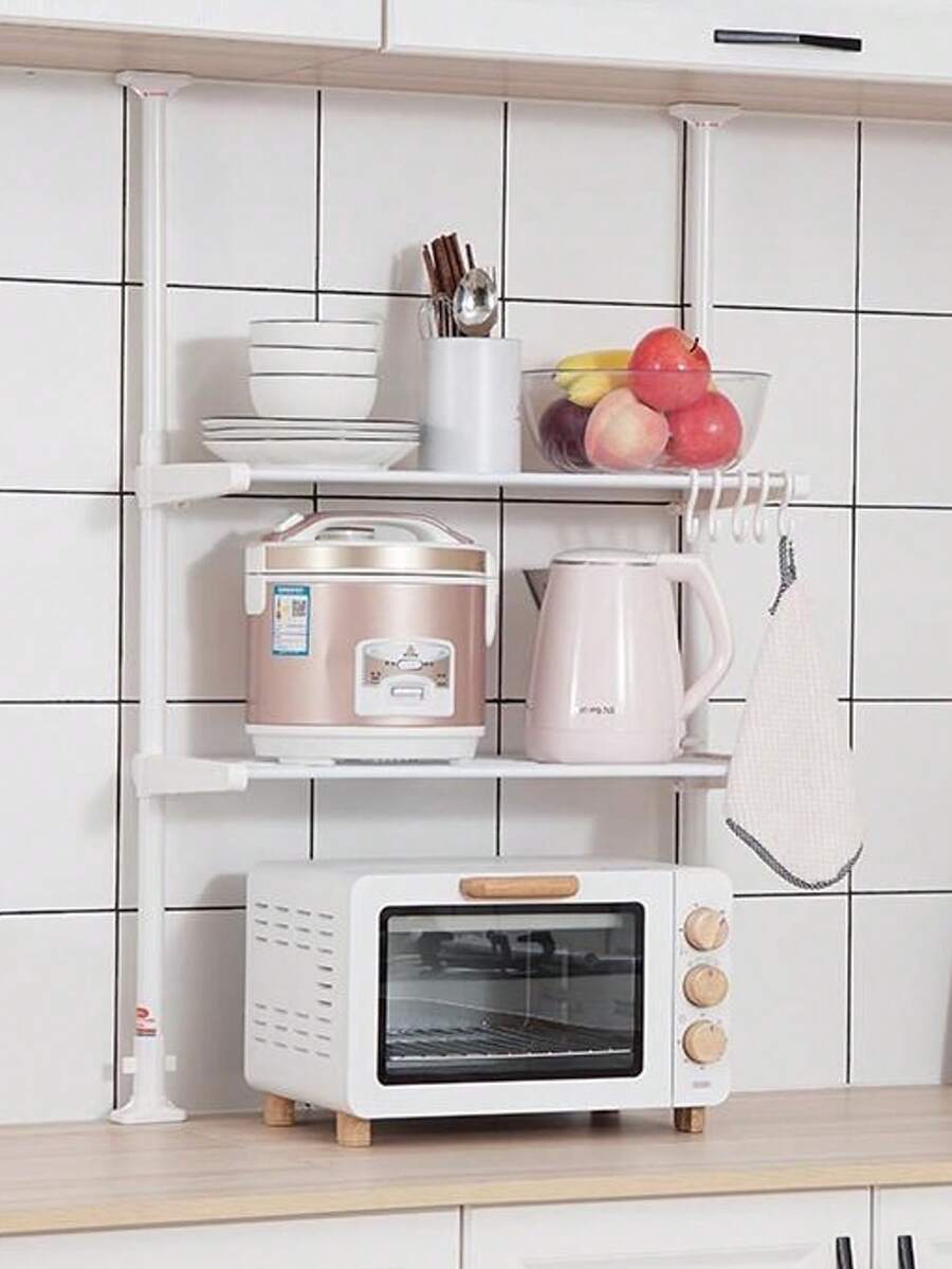 Organizador de estantería ajustable para ventana de fregadero de cocina, estante extensible independiente sin necesidad de taladrar - Ver 1