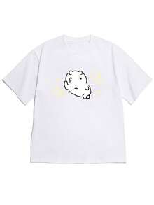 Women's T-Shirt With Funny Lazy Cat Print And Golden Ring - Short Sleeve T-Shirt, Loose Fit And Dropped Shoulders, Ideal For Spring/Summer Casual Outfits, Fun And Original Style For Meme Lovers And Everyday Wear - High Quality For Summer - 白色 - 查看 7