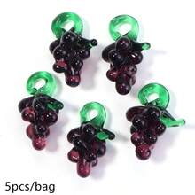 5 Stücke bunte lebensechte Obst- & Gemüseanhänger, Kirsche, Erdbeere, Gurke und weitere süße kleine Anhänger für Halskette, Ohrringe, Armband DIY, leuchtende Gemüseanhänger für den Sommer - Verschiedenfarbig - Übersicht 14