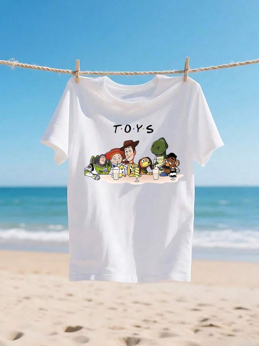 Disney アニメ・カートゥーン柄のレディースTシャツ、メンズTシャツ。柔らかく着心地が良く、通気性に優れた生地を使用しています。男女問わず着られるこのルーズフィットのラウンドネックTシャツは、ゆったりとしたシルエットで、春夏の着用に最適です。普段着やショッピング、パーティーなど、様々なシーンにぴったりです。日常のコーディネートに最適なだけでなく、ギフトとしても絶好の一品です。 - ホワイト - チェックする 1